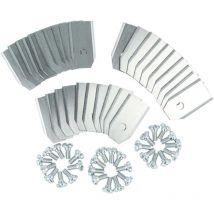 Vhbw - 30x Lames compatible avec Cramer RM2000, RM1500, RM800 tondeuse - Lames de rechange, argenté, acier