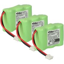 Vhbw - 3x Akku kompatibel mit Alcatel Altiset Pro i, Eole 100, Eole 200, Daytona, Easy schnurlos Festnetz Telefon (600 mAh, 3,6 v, NiMH) Grau