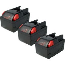 3x Batteries outils électriques (4000 mAh, Li-ion, 28 v) compatible avec Milwaukee V28 sg, V28 sx, V28 vc - Vhbw
