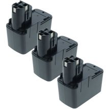 3x Batteries compatible avec Bosch gsr 12VES-2, gsr 12VES-3, gsr 12VET, gsr 12VPE-2 outil électrique (3000mAh NiMH 12 v) - Vhbw