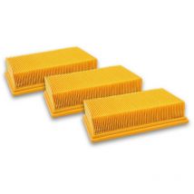 3x filtre plissé plat compatible avec Hilti VC-20, vc 40 um, VC-40, vc 20 um aspirateur - Élément filtrant - Vhbw