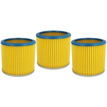 vhbw 3x filtre plissé remplacement pour Parkside 72800205 pour aspirateur - bleu / jaune