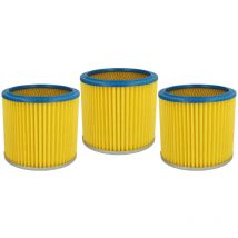 3x Filtro plisado compatible con Güde , Rio Inox, nts 1200, nts 1600 i, nts 1250 aspiradora - azul / amarillo - Vhbw