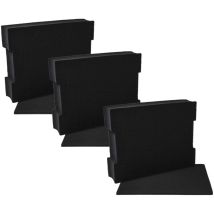 3x Insert en mousse avec plaque de fond remplacement pour Bosch 1600A001S1, 1 600 A00 1S1 pour coffre à outils - mousse personnalisable, noir - Vhbw