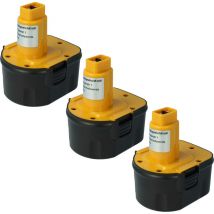 3x Batteria compatibile con Dewalt DW981KQ attrezzi da lavoro (2000mAh, 12V, NiMH) - Vhbw