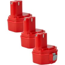 3x Batterie compatible avec Makita 6336DWB, 6336DWDE, 6336DWBE, 6337DWAE, 6337D, 6337DWDE, 6337DWDESP outil électrique (1500 mAh, NiMH, 14,4 v) - Vhbw