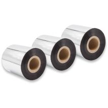 Vhbw - 3x Thermotransfer-Band kompatibel mit tsc TTP-245 Plus, TTP-2410M Drucker Etikettendrucker, Wischfest, 70 mm x 300 m, Wachs-Plus Schwarz