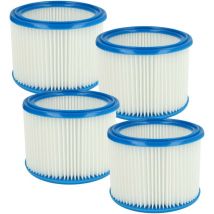 4x Cartridge Filter compatible with Nilfisk Aero 31 inox, 600, 440, 640, 800 a, 31-21 Inox pc, 400, 840 a Vacuum Cleaner - Blue White - Vhbw