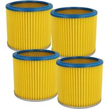 4x filtre plissé remplacement pour Parkside 72800205 pour aspirateur - bleu / jaune - Vhbw