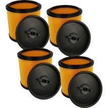 4x filtre plissé remplacement pour Parkside 91092030 pour aspirateur - jaune / noir - Vhbw