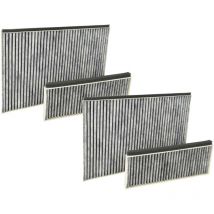 4x filtros compatible con Siemens LC91KWW60/02, LC91KWW60/01, LC91KWW60 campana extractora - 4x filtro carbón activo gris blanco - Vhbw