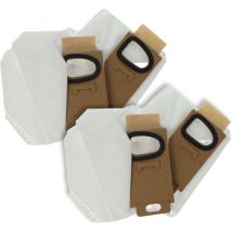 4x Sacs compatible avec Roborock H6, H7 aspirateur - microfibres non tissées, 10,7cm x 7,3cm blanc - Vhbw