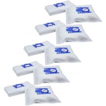 50x Sacs compatible avec Leclerc cv 201 aspirateur - microfibres non tissées, 27cm x 20cm, blanc / bleu - Vhbw