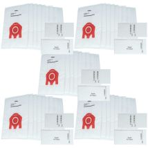 50x Vacuum Cleaner Bag compatible with Miele Gold Metallic Power, Graphite, Graphito Vacuum Cleaner - Microfleece, 27.5 cm x 18 cm White - Vhbw