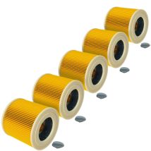 vhbw 5x filtre plissé compatible avec Dewalt D27900, D27901, D27902, D27902M aspirateur - jaune