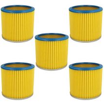 5x filtre plissé remplacement pour Parkside 72800205 pour aspirateur - bleu / jaune - Vhbw