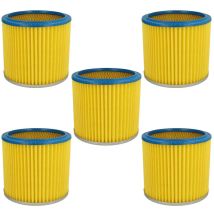 5x filtre plissé compatible avec Tarrington House WVC3500 aspirateur - bleu / jaune - Vhbw