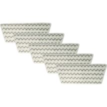 vhbw 5x Housses de rechange compatible avec Vileda Steam XXL nettoyeur à vapeur, balai vapeur - microfibre, blanc / gris