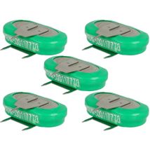 5x NiMH pile bouton de remplacement pour type 1/V150H 3 épingles 150mAh 1,2V convient pour les batteries de modélisme etc. - Vhbw