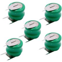 5x NiMH replacement button cell battery tab type V80H 3 pins 80mAh 2.4V suitable for model building batteries, solar lights etc. - Vhbw