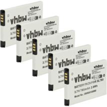 5x Replacement Battery compatible with Unify SL450 Wireless Landline Phone (700mAh, 3.7V, Li-Ion) - Vhbw