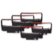 Vhbw - 5x rubans encreurs impr. matricielle, noir / rouge compatible avec Epson TM-U325, TM-U370, TM-U375 Remplace ERC-38 b/r, ERC-30, ERC-34
