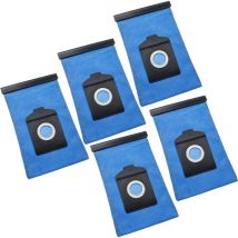 5x Sacs compatible avec Bosch big bag 3 l bsn 1600RU, big bag 3 l bsn 1700RU aspirateur - polyestere, 25,3cm x 17,4cm, bleu - Vhbw