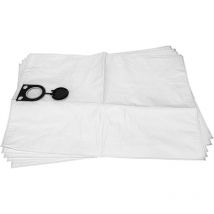 5x Sacs compatible avec Milwaukee ase 1400, asm 1400, rse 1400 aspirateur - toison, 78,5cm x 52cm blanc - Vhbw