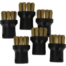 vhbw 6x brosse arrondie compatible avec Kärcher SC 2 EASYFIX PLUS YELLOW, SC 2 EasyFix, SC 2 EasyFix Premium nettoyeur vapeur - Brosse à vapeur