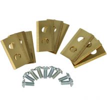 Vhbw - 9x Lames compatible avec PowerPlus POWDPG6010, POWDPGRMS1 tondeuse - Lames de rechange, or, acier (revêtement en titane)