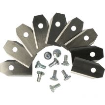 Vhbw - 9x Lames compatible avec PowerPlus POWXG6305, POWXG6310 tondeuse - Lames de rechange, argenté, acier