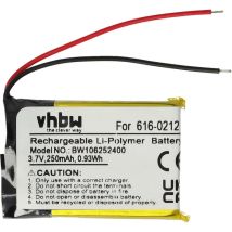 vhbw 1x Batterie compatible avec Apple IPod Shuffle MB228LL/AiPOD, MB519LL/AiPOD lecteur de musique MP3 (250mAh, 3,7V, Li-polymère)
