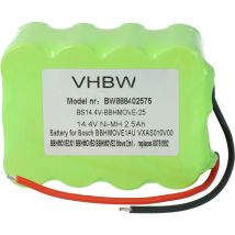 Batterie compatible avec Bosch Move BBHMOVE1N/01, BBHMOVE2/01, BBHMOVE2/03, BBHMOVE2/04 aspirateur (2500mAh, 14,4V, NiMH) - Vhbw