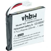Vhbw - 1x Batterie compatible avec Logitech H820e, H820 casque audio, écouteurs sans fil (230mAh, 3,7V, Li-polymère) - Remplacement pour 533-000067,