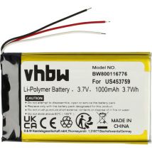 Batterie remplacement pour Sony US453759 pour lecteur de musique MP3 (1000mAh, 3,7V, Li-polymère) - Vhbw