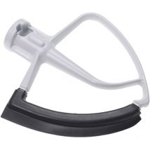 Batteur plat compatible avec KitchenAid Classic robot de cuisine - Accessoire mélangeur flexible, noir / blanc - Vhbw