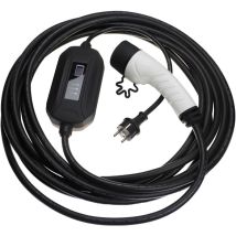 Câble de recharge type 2 vers prise euro f compatible avec Tesla modèle x, Model y voiture électrique - 1 phase, 16 a, 3,5 kW, 10 m - Vhbw