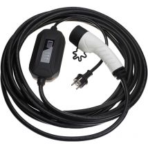 Câble de recharge type 2 vers prise euro f compatible avec Volkswagen voiture électrique - 1 phase, 16 a, 3,5 kW, 10 m - Vhbw