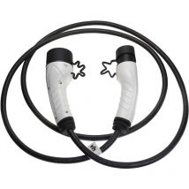 Câble de recharge type 2 vers type 2 compatible avec Tesla modèle x, Model y voiture électrique - 1 phase, 16 a, 3,5 kW, 3 m - Vhbw