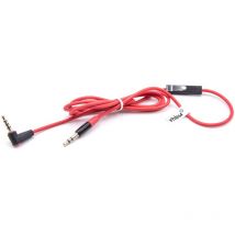 Vhbw - Câble audio aux remplacement pour Beats by Dr. Dre MHE12G/A pour casque - Avec prise jack 3,5 mm, microphone rouge