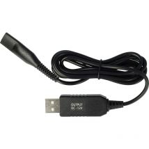 Câble de charge compatible avec Braun Silk Epil 7-751, 7681, 7771, 7781, 7791, 7871, 7881, 7891 épilateur - Câble d'alimentation, 120 cm, noir - Vhbw