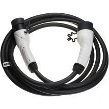 vhbw Câble de recharge type 2 vers type 2 compatible avec Fiat Topolino voiture électrique - 3 phases, 32 A, 22 kW, 5 m