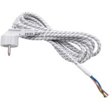 vhbw Câble électrique universel, connexion électrique pour fer à repasser (2.80m) - flexible, robuste avec prise de schuko et raccords de câbles