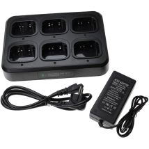 Chargeur 6 compartiments compatible avec Baofeng UV82, UV-82 batteries de radio - Socle + Prise, 8,4 v, 0,5 a - Vhbw