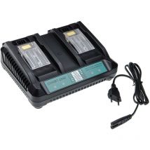 Chargeur double compatible avec Makita BTD136RFE, BTD140Z, BTD134RFE, BTD136RFJ, BTD140, BTD140SFE, BTD140RFE batteries Li-ion d'outils - Vhbw