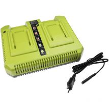 Chargeur double compatible avec Ryobi 40V 14 in Brushless Chain Saw, 40V 20 in Brushless batteries Li-ion d'outils / de tondeuse - Vhbw