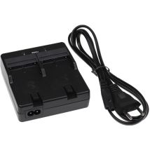 Chargeur double compatible avec Sokkia SDL50 Digital Level, set 05, set 05X, SET1, set 10 appareil de mesure / batterie - Noir, plastique - Vhbw