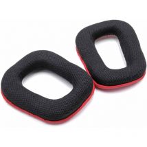 Coussinets d'oreillettes de remplacement compatible avec Logitech F430, F450, G35, G430, G450, G930 écouteurs rouge / noir - Vhbw