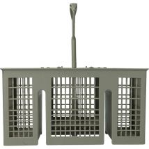 Cutlery Basket compatible with Bosch SRS5602/05, SRS5602DK/05, SRS5602GB/05, SRS5602II/05, SRU4002SK/05 Dishwashers - With Handle, Grey - Vhbw