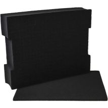 Vhbw - Insert en mousse avec plaque de fond compatible avec Bosch l-boxx 136 caisse à outils - mousse personnalisable, noir